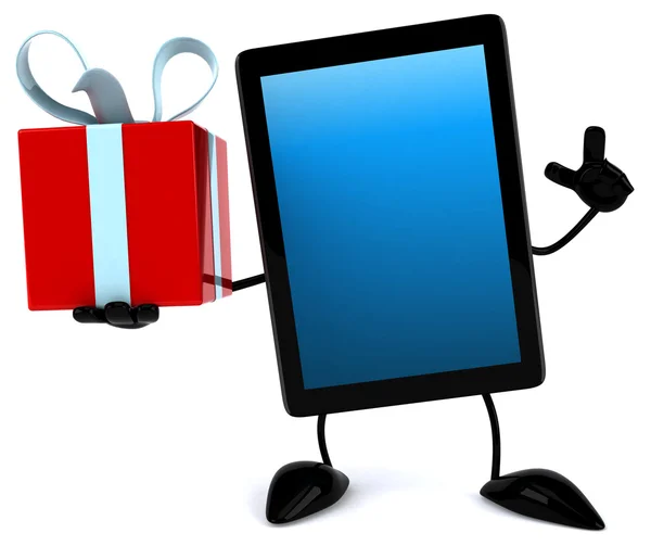 Tablet divertente con regalo — Foto Stock