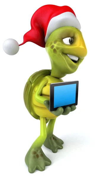 Fun turtle with tablet computer — Stock Photo, Image