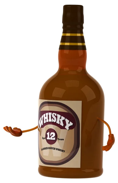 Láhev Whisky kreslený — Stock fotografie