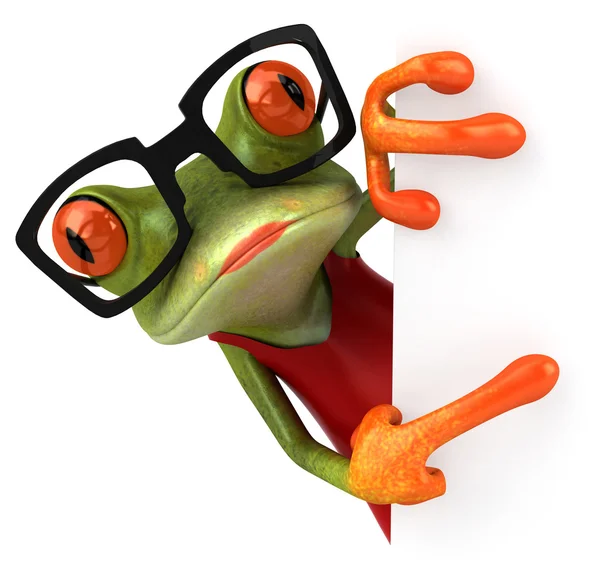 Fun frog in red dress — Stock Photo, Image