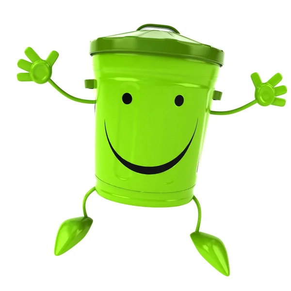 Green trash bin — Stock Photo, Image