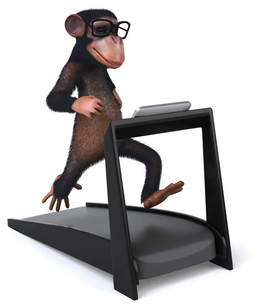 Monkey and treadmill — Stock Photo, Image
