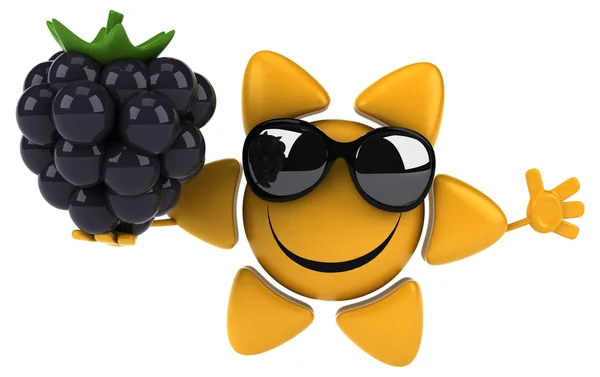 Fun sun with blackberry — Stock Photo, Image