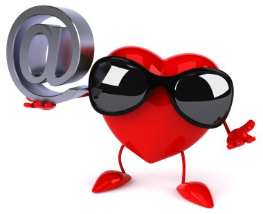 E-posta simgesi olan eğlenceli kalp