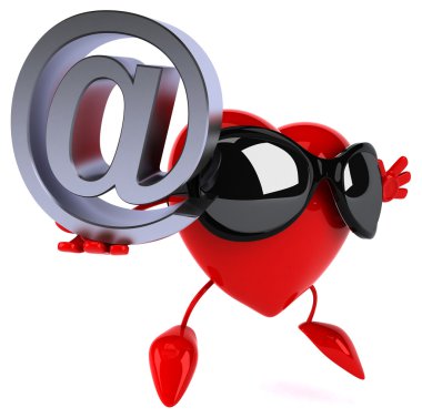 E-posta simgesi olan eğlenceli kalp