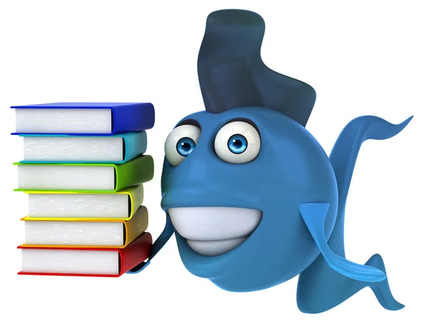 Fisch mit Büchern — Stockfoto