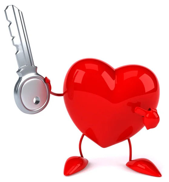 Fun heart with key — Stock Photo, Image