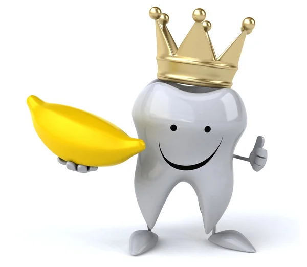 Kreskówka zęba z bananem — Zdjęcie stockowe
