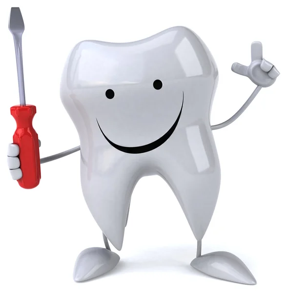 Fun tooth with tool — Stock Photo, Image