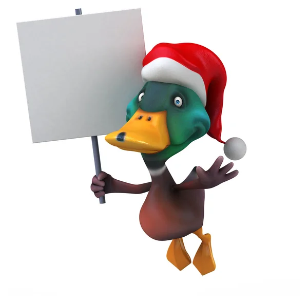 Leuk eend in de Kerstman hoed — Stockfoto