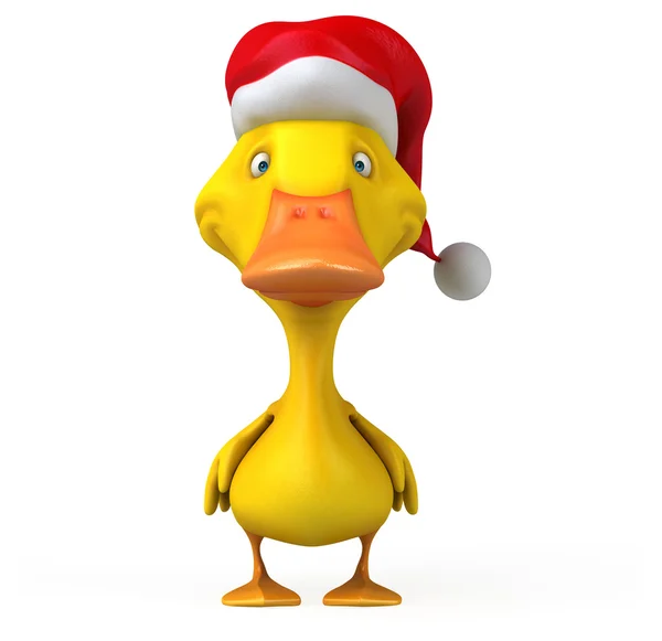 Zabawne kaczka w kapelusz Świętego Mikołaja — Zdjęcie stockowe