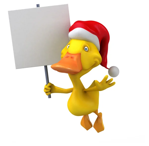 Canard amusant dans le chapeau du Père Noël — Photo