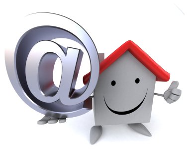 e-posta simgesi olan eğlenceli ev