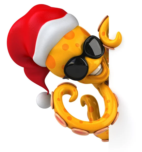 Fun octopus in Santa's hat — Stock Photo, Image