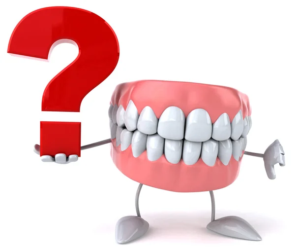 Soru işareti ile eğlenceli diş — Stok fotoğraf