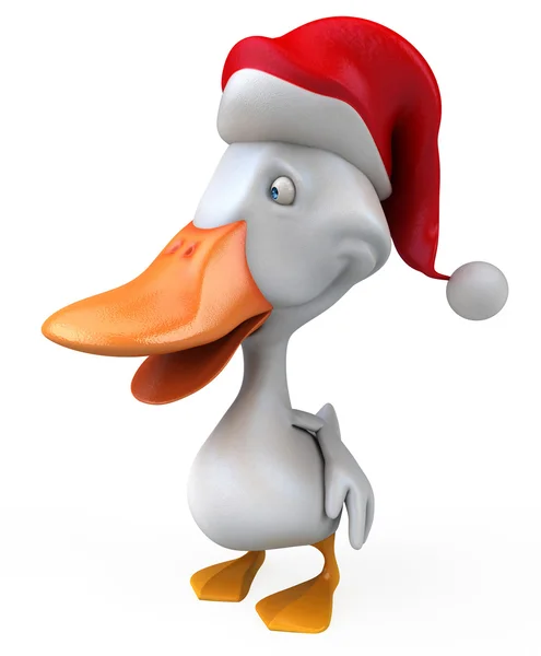 Fun duck in Santa's hat — Stock Photo, Image