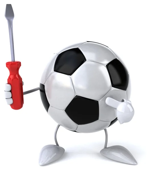 Zábavné kreslené fotbalový míč — Stock fotografie