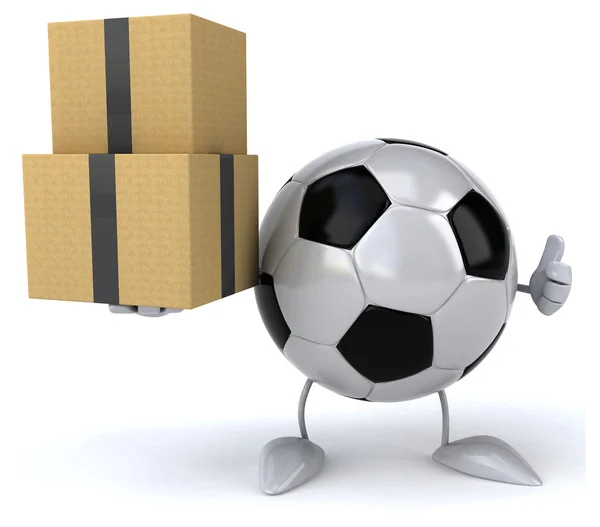 Pelota de fútbol con cajas — Foto de Stock