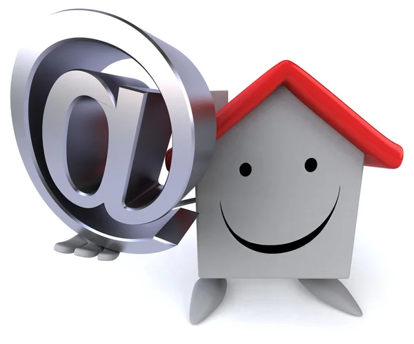 Maison amusante avec symbole email — Photo