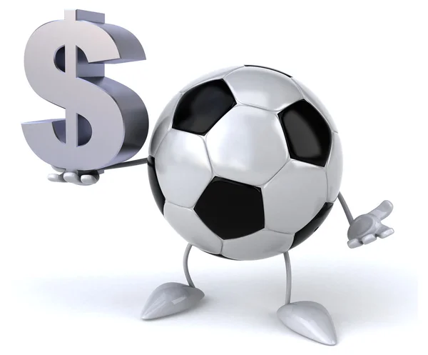 Pelota de fútbol con símbolo del dólar — Foto de Stock