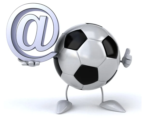 Ballon de football avec symbole email — Photo