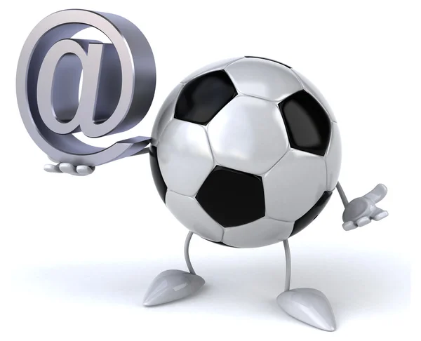 Ballon de football avec symbole email — Photo