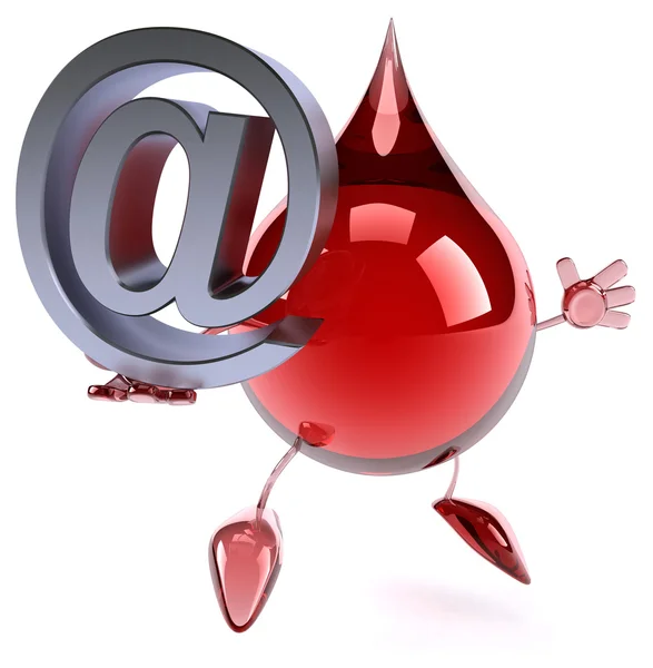 Gota de sangre con símbolo de correo electrónico — Foto de Stock