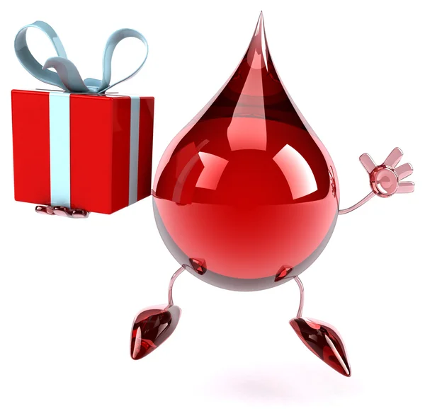 Blood drop with gift — Stock Photo, Image