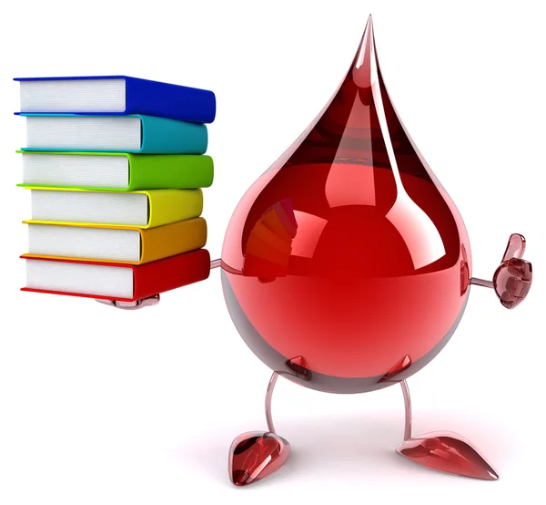 Goccia di sangue con libri — Foto Stock