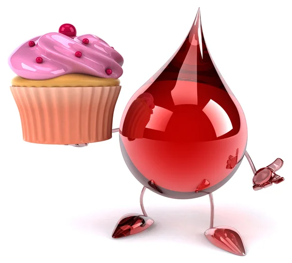 Fun cartoon blood drop — Stock Photo, Image