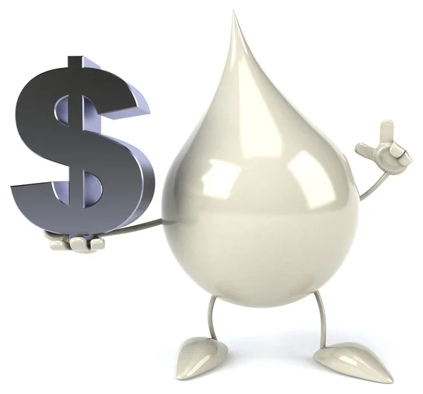 Cartoon Milk with dollar sign — Stock Photo, Image