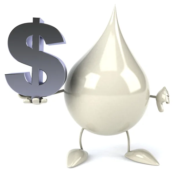 Cartoon Milk with dollar sign — Stock Photo, Image