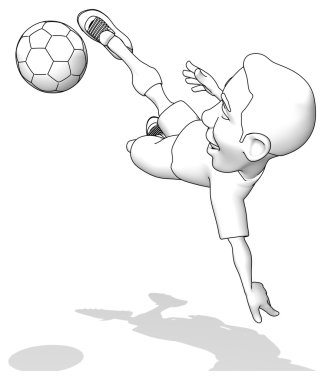 Futbol oyuncu topu ile