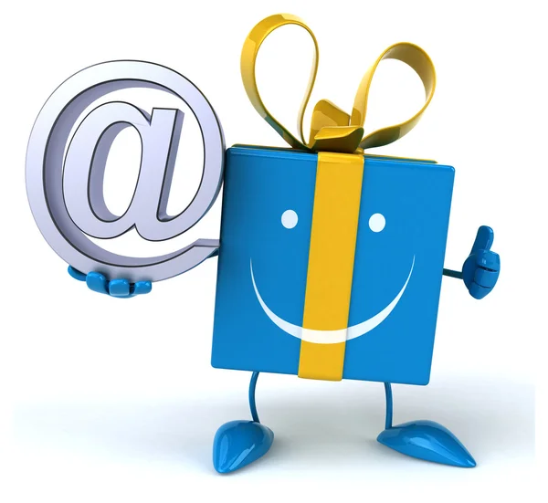 Fun gift with email symbol — Stock Photo, Image