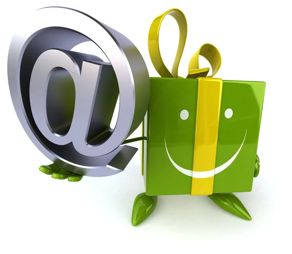 Leuk cadeau met e-mail symbool — Stockfoto