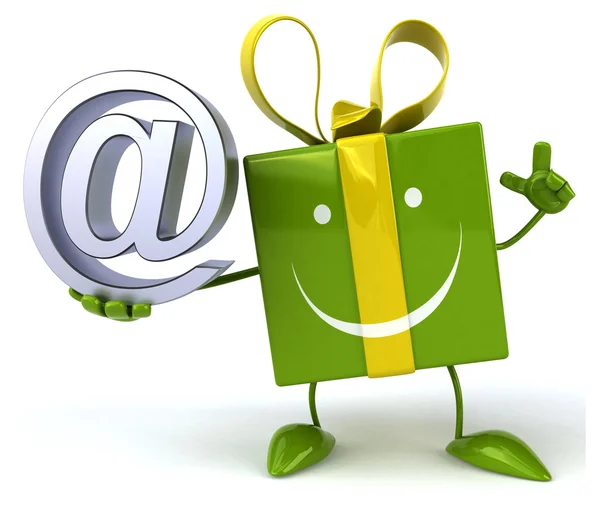 Leuk cadeau met e-mail symbool — Stockfoto