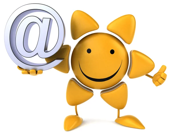 Fun sun with email symbol — Stock Photo, Image