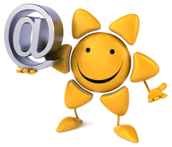 Fun sun with email symbol — Stock Photo, Image