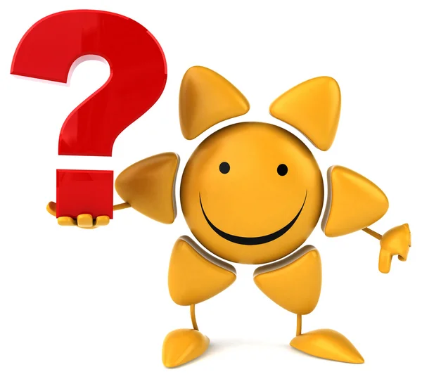 Fun sun with question mark — Stock Photo, Image