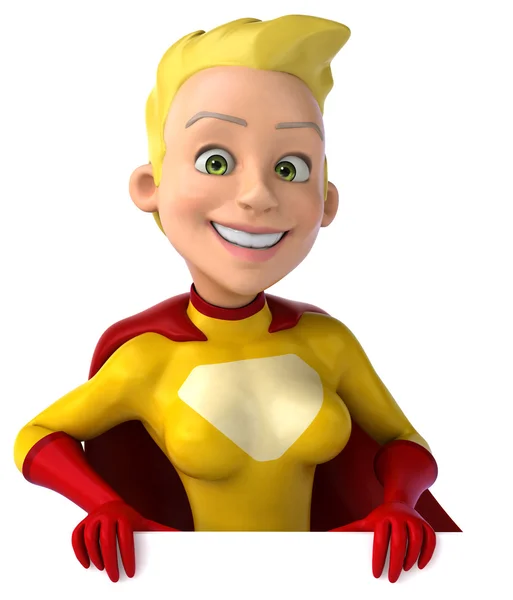 Веселий жіночий супергерой з дошкою — стокове фото