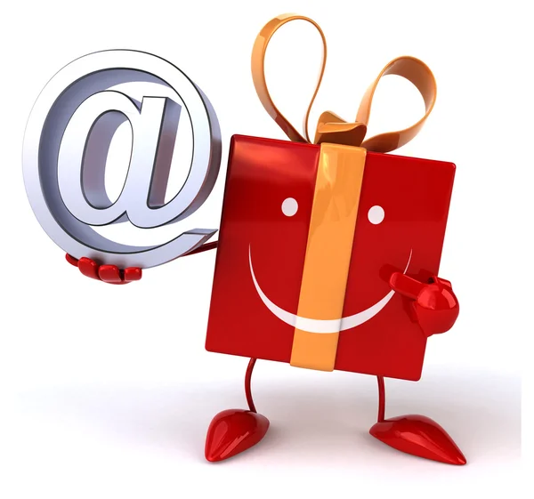 Leuk cadeau met e-mail symbool — Stockfoto