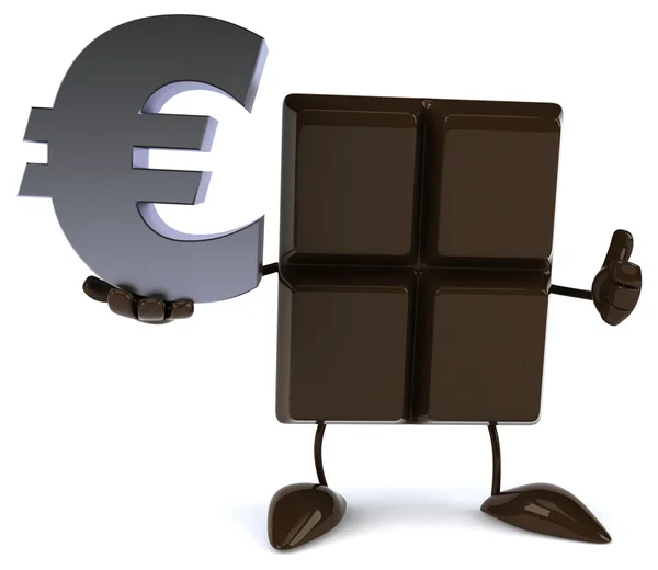 Barra di cioccolato con simbolo euro — Foto Stock