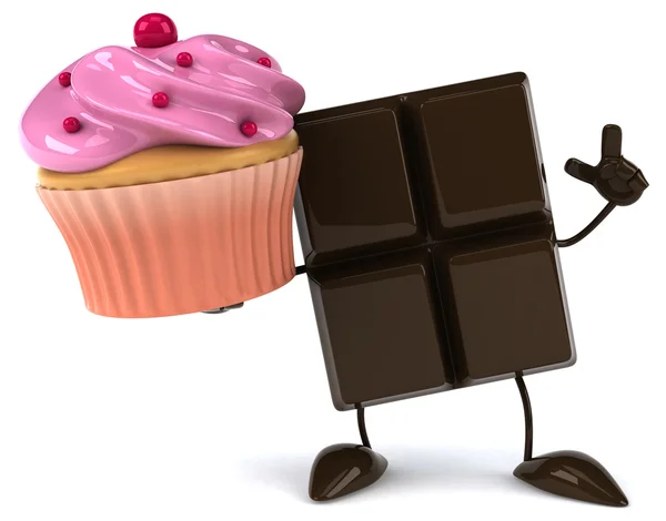 Chokladkaka med cupcake — Stockfoto