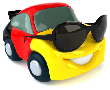 araba bayrak ile eğlenceli