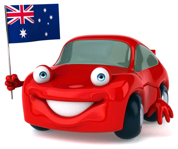 Sjov bil med flag Australien - Stock-foto