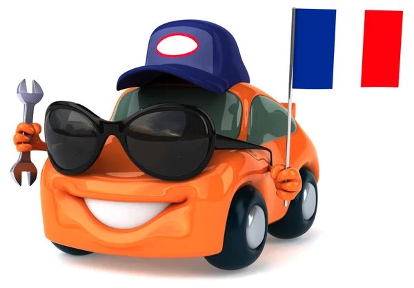 Spaßauto mit französischer Flagge — Stockfoto