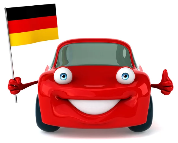 Divertido coche con bandera de Alemania — Foto de Stock