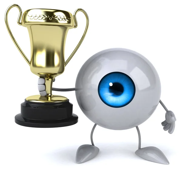 Fun eye  with golden cup — Stock Photo, Image