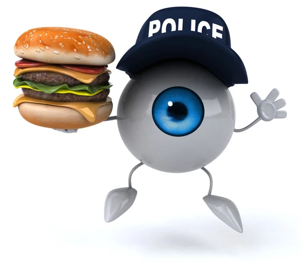 Occhio divertente con hamburger — Foto Stock