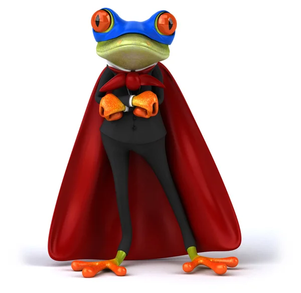 Spaß Frosch Superheld — Stockfoto